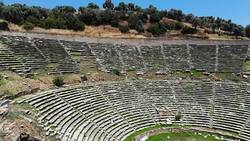 Aerial View of The Ancient City Nysa Stock Footage