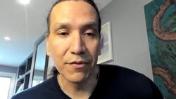 Actor Michael Greyeyes talks about tearing up over his speech in Rutherford Falls News Clip