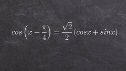 Verifying an identity using the sum and difference formulas Instructional Video