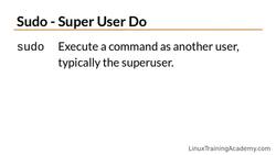 Linux Administration Bootcamp: Go from Beginner to Advanced - Switching Users and Running Commands as Others Instructional Video