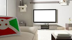 Couch and TV With Flag of Burundi Stock Footage