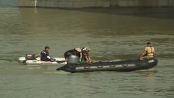 Divers appear to retrieve body from Danube News Clip
