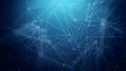 Abstract polygonal space low poly dark background with connecting dots and lines. Connection structure. Science background. Futuristic polygonal background. Triangular Seamless Loop Animation . Stock Footage