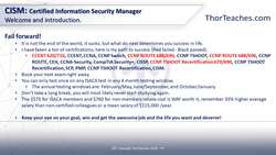 CISM Certification Domain 1: Information Security Governance Video Boot Camp 2019 - I failed, now what should I do? Instructional Video