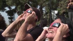 CLEAN : Israelis watch partial solar eclipse at observatory News Clip