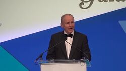 Taoiseach Micheal Martin speaking at the Ireland Funds 33rd National Gala dinner News Clip