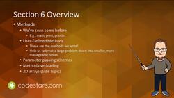 The Complete Java Developer Course: From Beginner to Master - Section Overview "Methods" Instructional Video