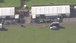 Aerial shots of the Manston migrant centre... News Clip