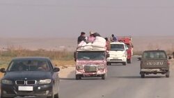 CLEAN : Bombing forces civilians to flee village near Syria's Ras al-Ain News Clip