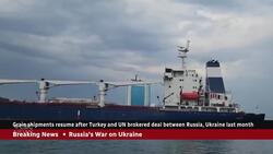 Ukrainian grain ship leaves Odesa for the first time since war began News Clip