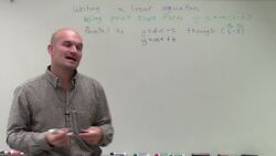 Write the equation of a parallel line using point slope form Instructional Video