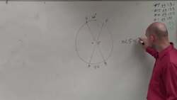 Given the intersection of two chords not at the center find the measure of an arc Instructional Video