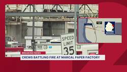 Crews battle large fire in basement of Marcal paper processing plant News Clip
