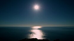 Sun & Sea Reflection From Flamborough Head, Flamborough, East Riding Of Yorkshire, England Stock Footage