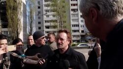 Bono visits destroyed areas in Kyiv News Clip