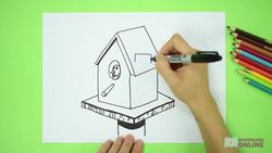 Arts and Crafts: How to Draw a Bird House Instructional Video