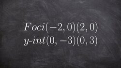 Learn how to write the equation of an ellipse when given the foci & 2 y intercepts Instructional Video