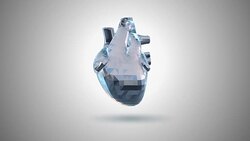 3D animation of a low poly human heart (Loop 4k + Chroma key) Stock Footage