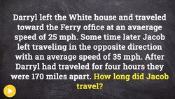 Distance and rate problem Instructional Video