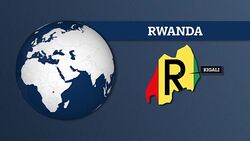 Earth Sphere Map and Rwanda Country Map with National Flag Stock Footage