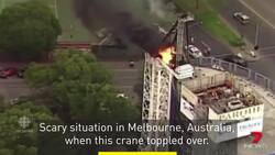 Crane collapses on Aussie construction site News Clip