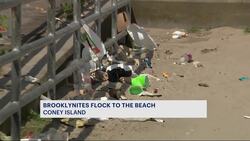 Coney Island beach left covered in trash amid hot weather News Clip