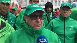 Protests against pension reform in Belgium News Clip