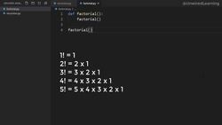Data Structures and Algorithms The Complete Masterclass - Recursion Example - Factorial of a Number Instructional Video