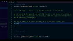 JavaScript Mastery from Zero to Hero - Prepare for Coding Interviews - Remove Array Items with Pop and Shift in JavaScript Instructional Video