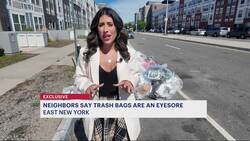 Residents say piled trash at East New York housing complex causing stench, blocked hydrants News Clip
