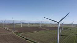 Stock footage of Little Cheyne Court Wind Farm News Clip