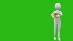 3d Person and Cardboard Box Stock Footage