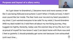 Analysing features of a diary entry Instructional Video