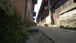 Buildings and lifestyles in Yiqian Old town, Guangchang County Stock Footage