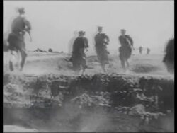 Scenes of combat in Russian Civil War, soviet rule, Lenin and Trotsky, 1922 Stock Footage