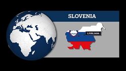 Earth Sphere Map and Slovenia Country Map with National Flag Stock Footage