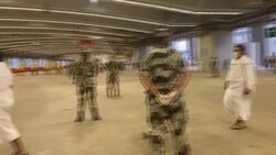 CLEAN : Hajj pilgrims take part in symbolic 'stoning of the devil' News Clip