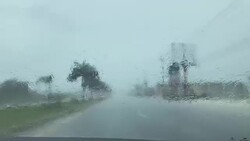 Raining from car point of view Stock Footage