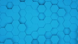 Many abstract geometric hexagons as wave, optical Illusion, computer generated Stock Footage