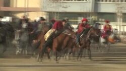 CLEAN : Buzkashi: Horsemen play traditional goat carcass polo in Pakistan News Clip