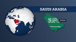 Earth Sphere Map and Saudi Arabia Country Map with National Flag Stock Footage