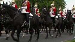 Procession of Queen Elizabeth's coffin makes its way down the long walk News Clip