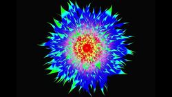 Digital stunning colorful flower shape with flames changing colors. Stock Footage