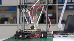 Printing  with Plastic Wire Filament on 3D Printer Stock Footage
