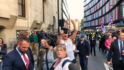 Right-Wing Leader Tommy Robinson Apears In Court On Charges Of Contempt Stock Footage