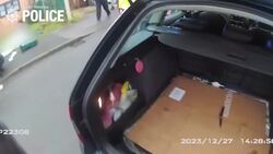 Police footage shows the moment a knife is found in the boot of Mohammed Jhangur's car Instructional Video