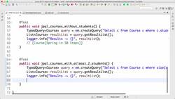 Master Hibernate and JPA with Spring Boot in 100 Steps - Step 51 - JPQL - Courses with 2 Students and order by Instructional Video
