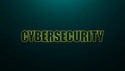 Letters of Cybersecurity text on background with top light Stock Footage
