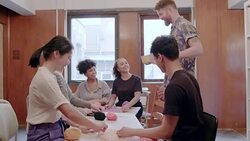 Creative designers enjoying art and craft project, assembling string art in office Stock Footage