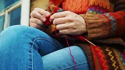 Outdoor knitting Stock Footage